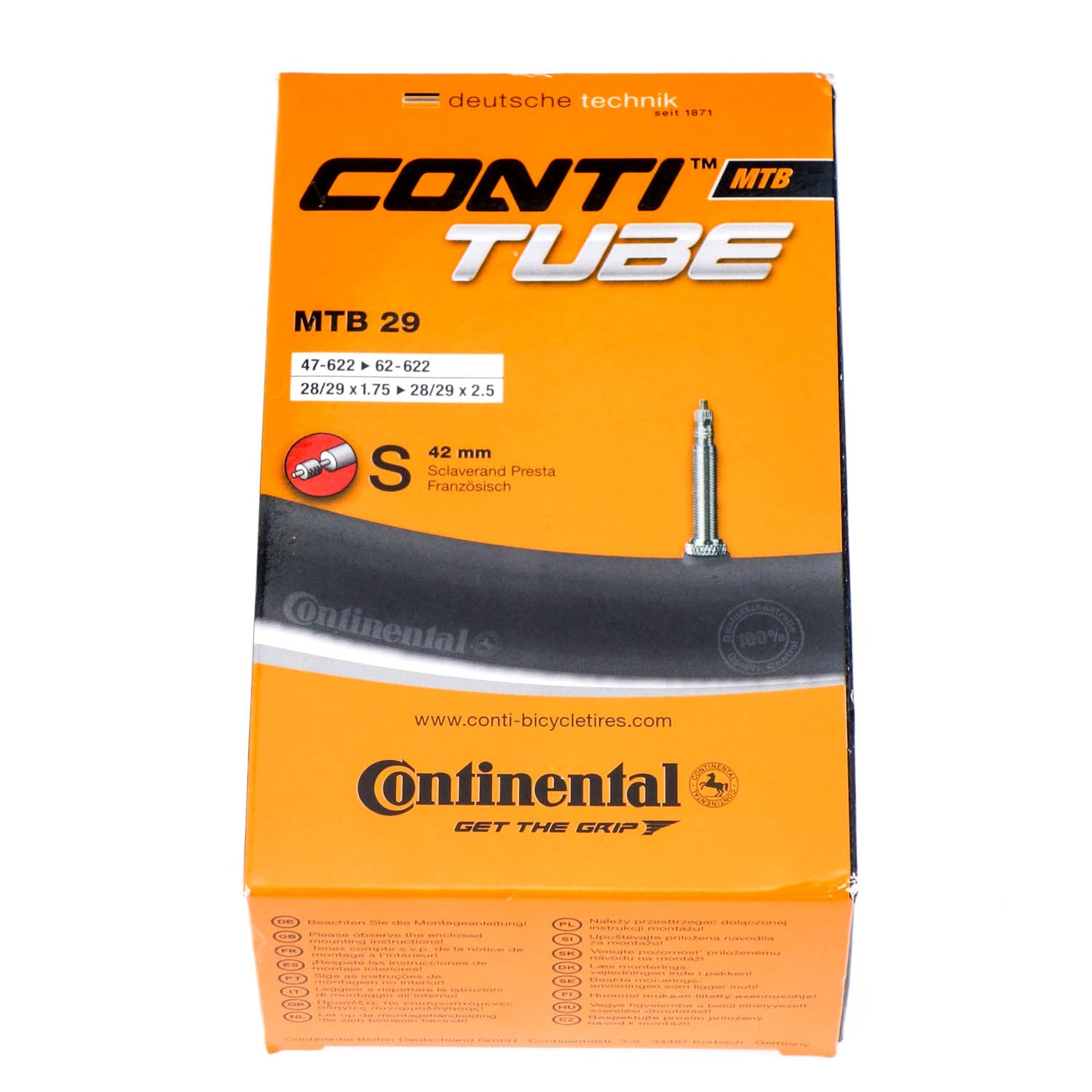 Continental MTB-Schlauch 29 Zoll  47-62/ mit SV französichem Sclaverand-Ventil