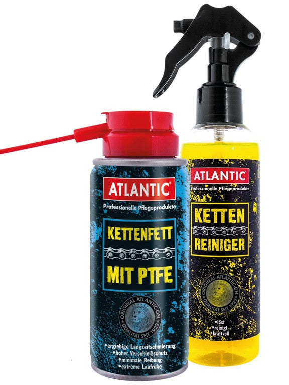 (67,50/L inkl.MwSt.) Fahrrad Pflegeset Atlantic Kettenreiniger u. Kettenfett 350ml