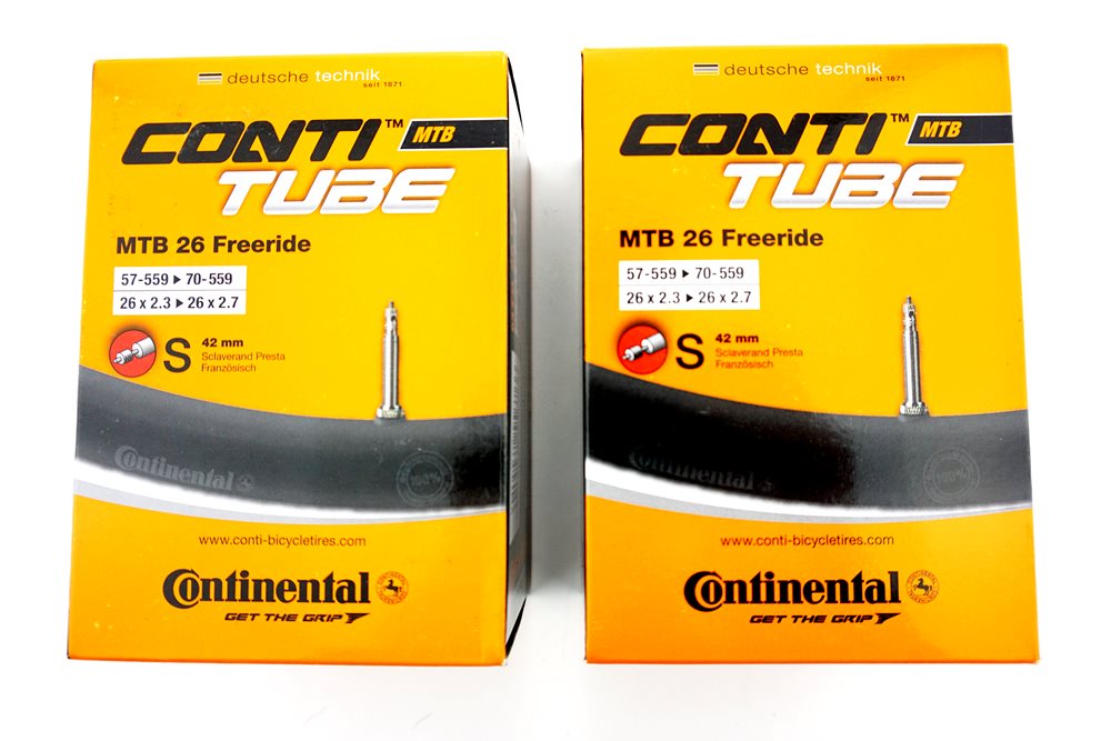 2x Fahrrad Continental Schlauch 62-70/559 S42 MTB 26 Freeride