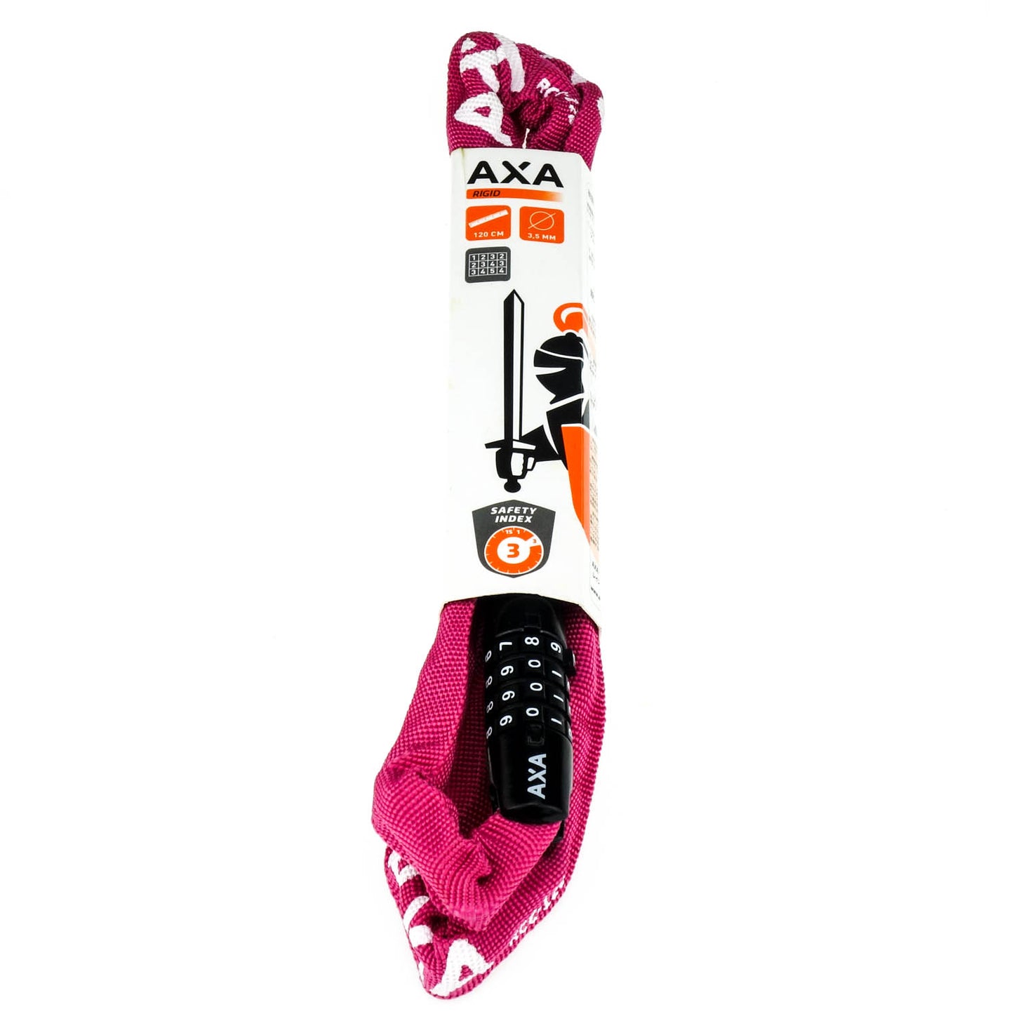 BASTA AXA Kettenschloss Rigid Code 120cm, pink Fahrrad Schloss