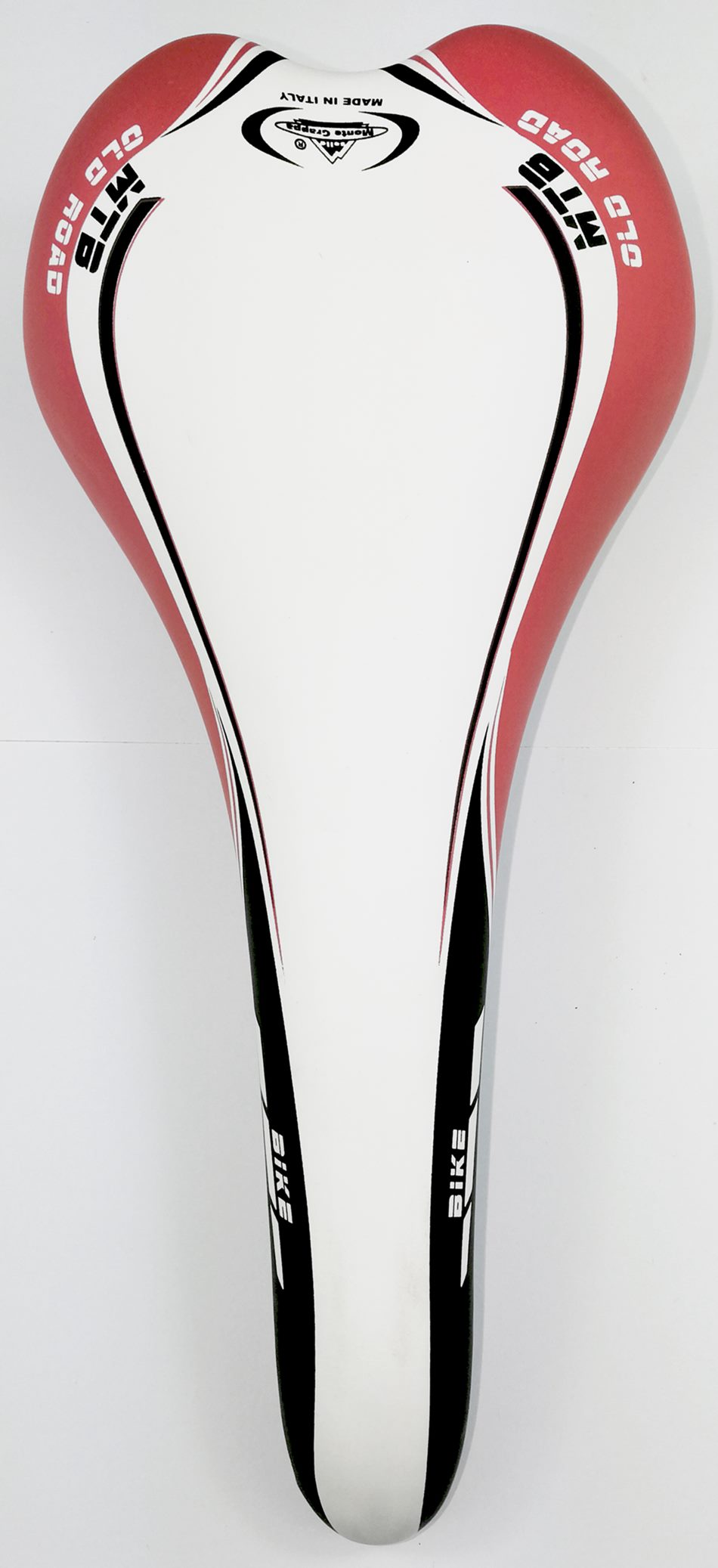 Fahrrad Sattel MTB / Rennrad "OLD ROAD" rot-weiß-schwarz