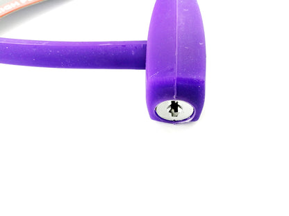 Fahrrad Schloss Kabel purple lila 10 x 600 mm Silikon Überzug 2 Schlüssel