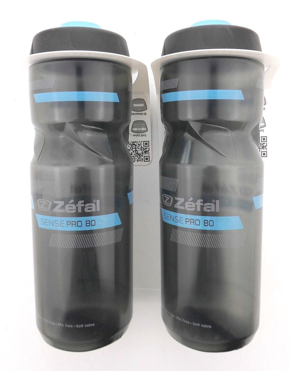 2x Fahrrad Trinkflaschen Sense PRO 80 Zéfal 800 ml rauchgrau/cyan