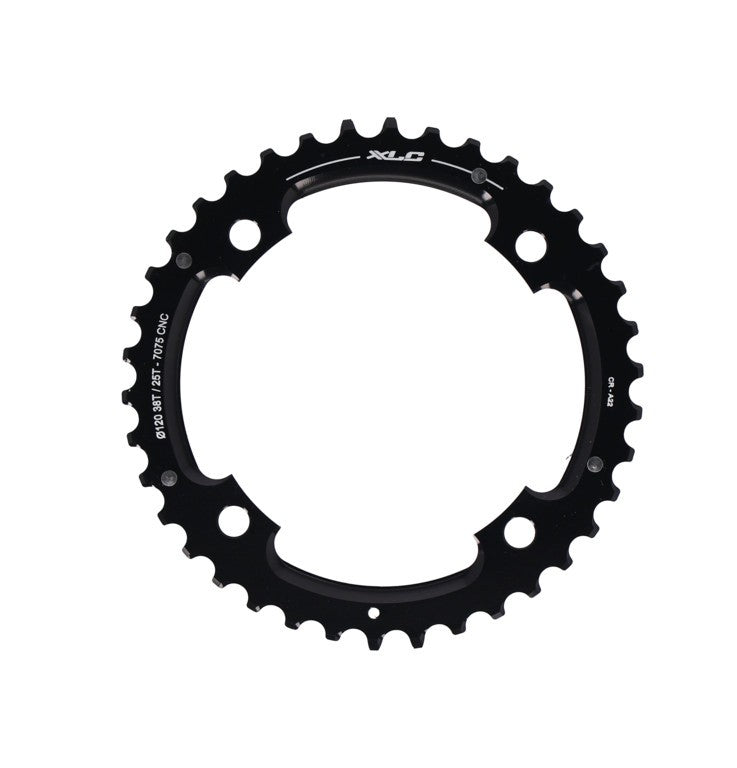 XLC Kettenblatt CR-A22 Sram 2x10 speed für MTB Ø80mm Schwarz 38 Zähne