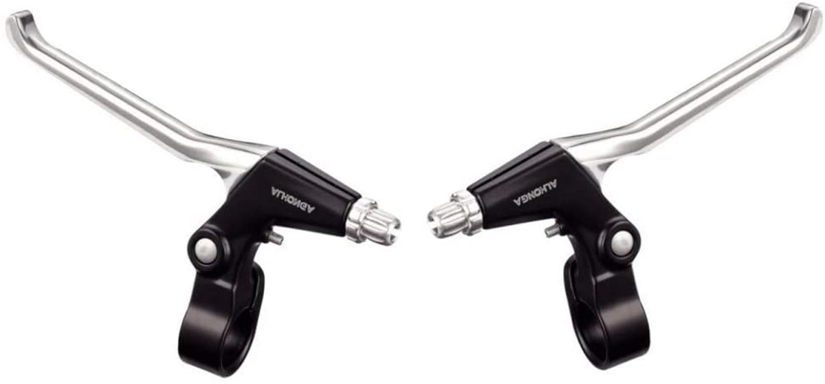 Fahrrad Bremshebel Set Alhonga V-Brake 4 Finger schwarz/silber