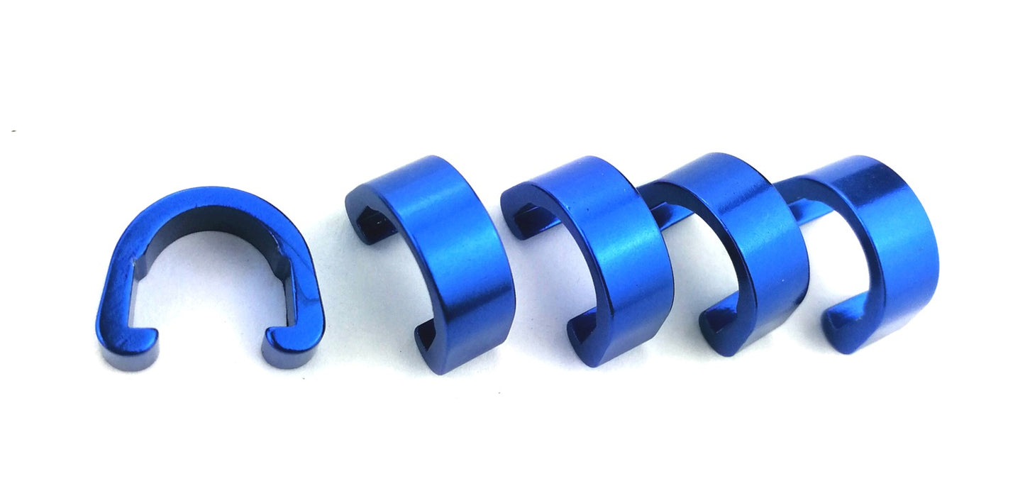 Fahrrad 5 x Bremszug Schaltzug Halter C-Clip Farbe blau Aluminium