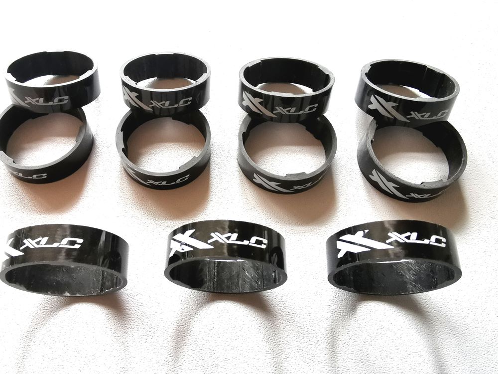 Fahrrad Vorbau A-Head Spacer Set 10 teilig 1 1/8 Zoll schwarz XLC Carbon