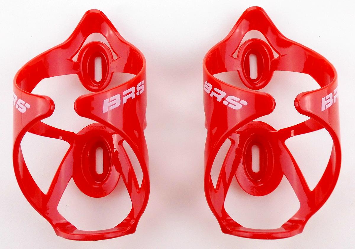 2x Fahrrad BRS Trinkflaschenhalter MTB Rennrad Rot Kunststoff vorne offen