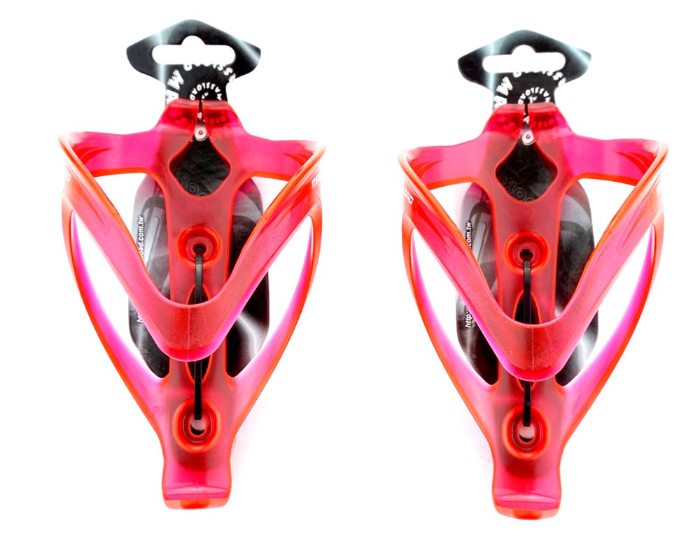 2x Fahrrad Flaschenhalter Massload rot / pink MTB Rennrad vorne zu