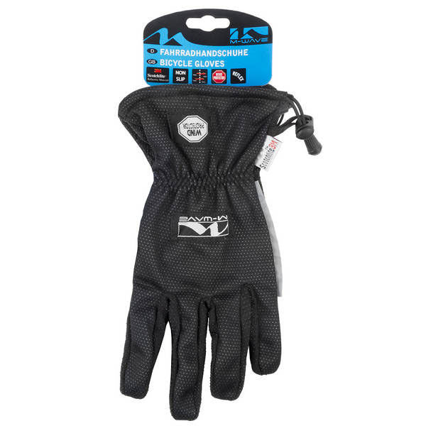 Fahrrad Handschuhe "Ganzfinger" Größe L/XL mit Windprotector + Reflex