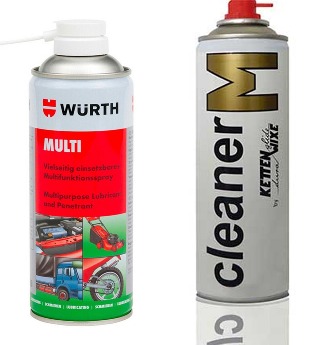 45,14€/L inkl. MwSt.) 700 ml Set Multispray Würth und Kettenreiniger Kettenwixe Cleaner M