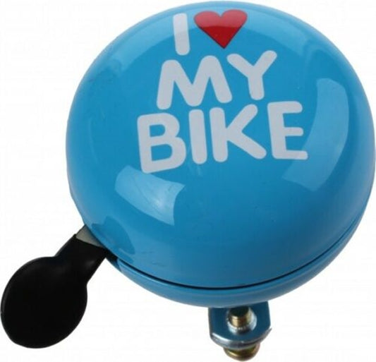 Fahrrad GLOCKE Cycle Tech DING - DONG "I LOVE MY BIKE" 60 MM BLAU
