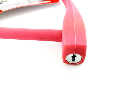 Fahrrad Schloss Kabel pink 10 x 600 mm Silikon Überzug 2 Schlüssel