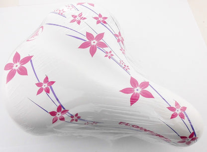 Fahrrad Sattel SMG Happy Flowers Weiß- Pink 265 x 215 mm City Trekking